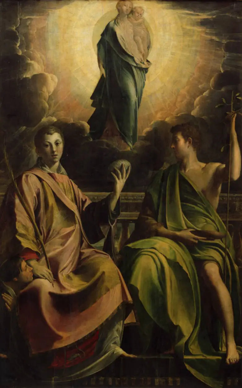 Neitsyt Maria lapsensa kanssa, pyhät Stefanus ja Johannes Kastaja - Parmigianino