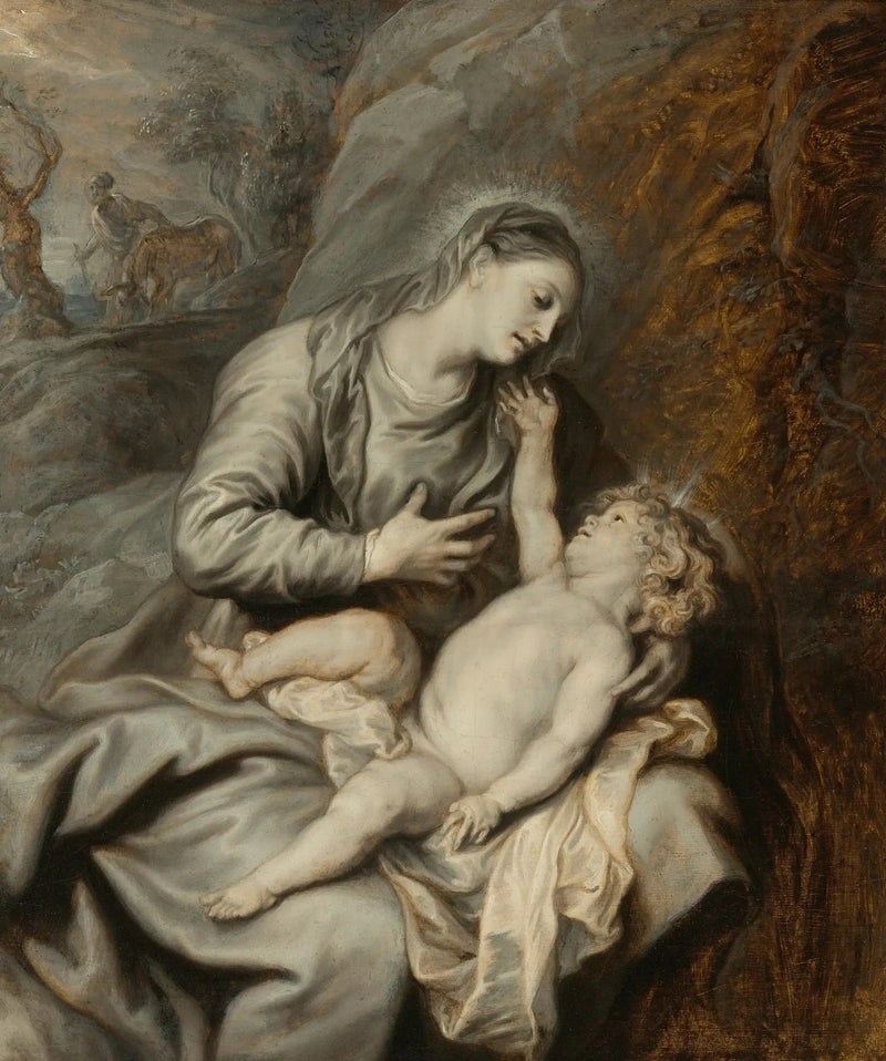 Neitsyt ja lapsi levossa Egyptiin pakeneessa - Antoine van Dyck