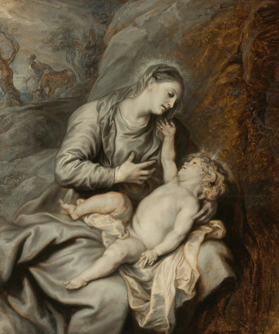 Neitsyt ja lapsi levossa Egyptiin pakeneessa - Antoine van Dyck
