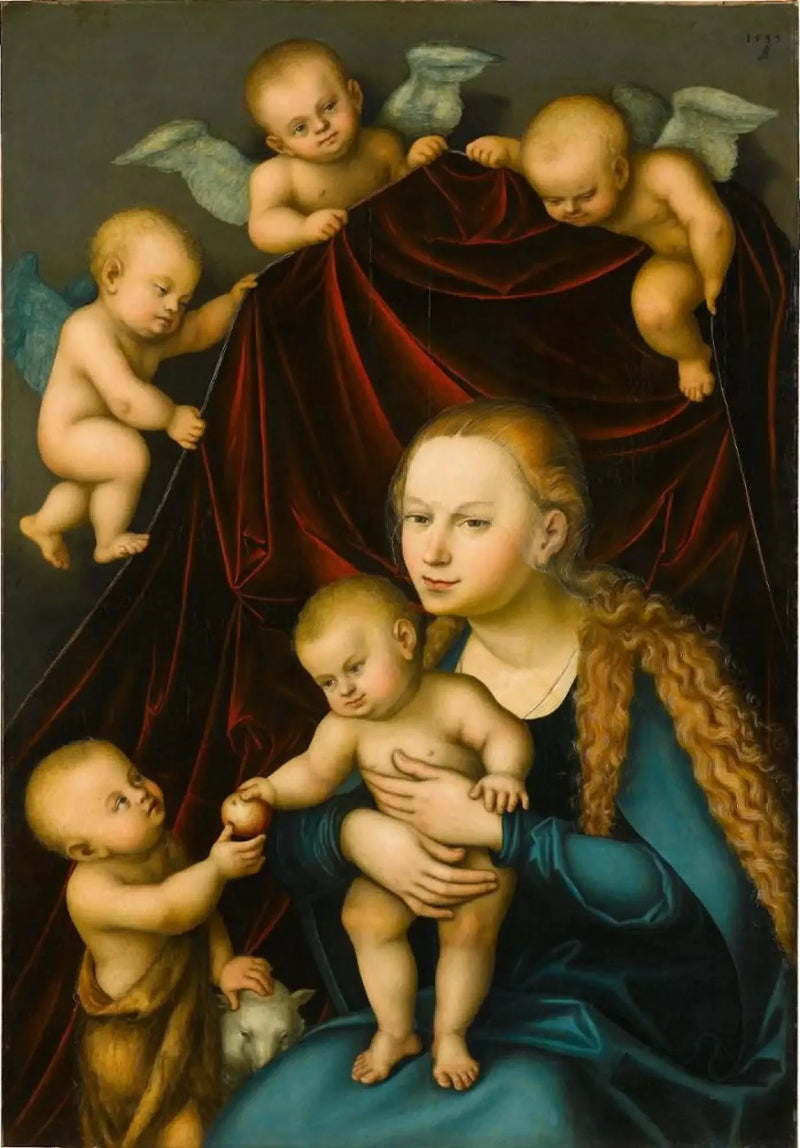 Neitsyt ja lapsi Jeesuksen kanssa, Pyhä Johannes lapsena - Lucas Cranach vanhempi