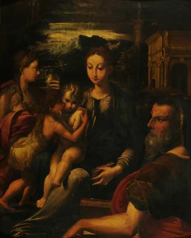 Neitsyt ja lapsi pyhimys Jeremia, Magdalena ja pieni pyhimys Johannes - Parmigianino