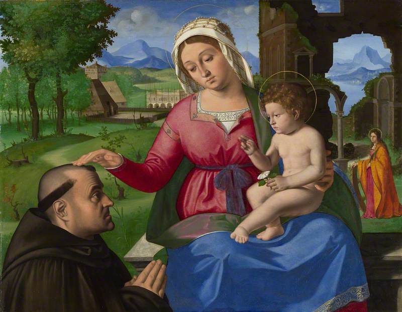 La Vierge à l'Enfant avec une suppliante - Andrea Previtali
