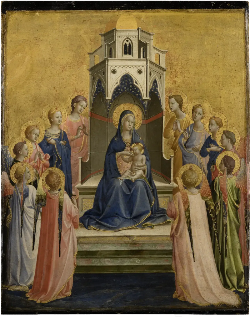 Neitsyt ja lapsi valtaistuimella ja kaksitoista enkeliä - Fra Angelico