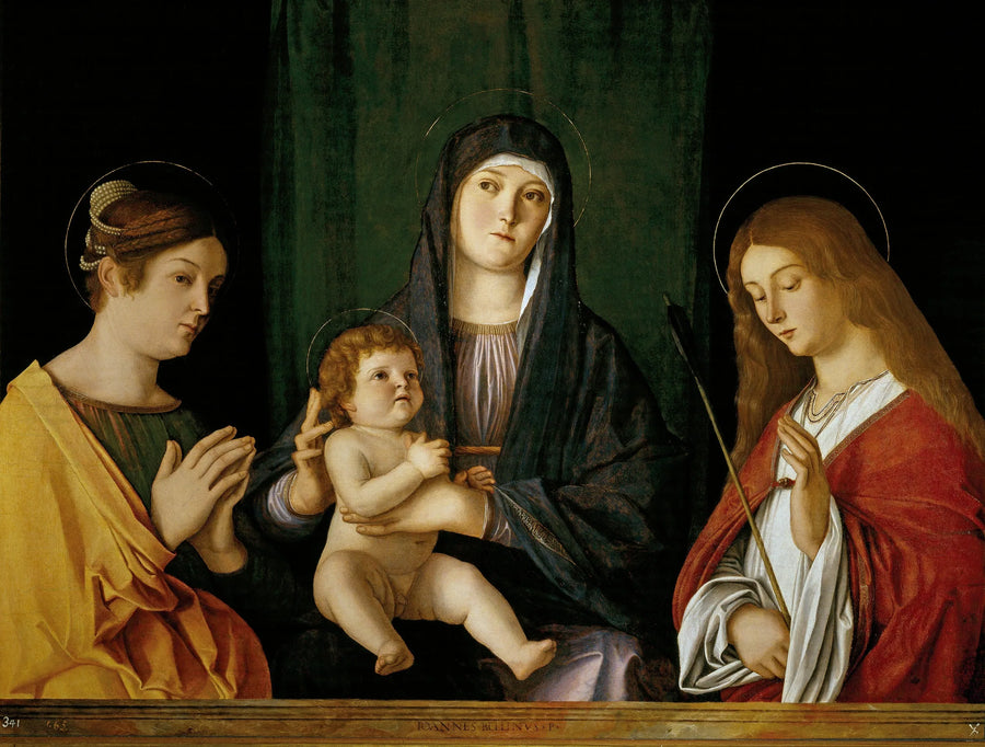 Neitsyt Maria ja lapsi kahden pyhimyksen välillä - Giovanni Bellini