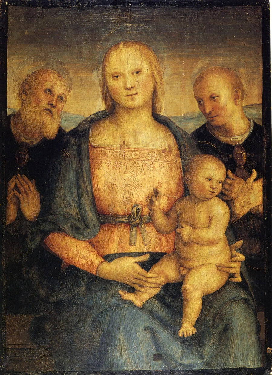 Neitsyt ja lapsi pyhien Herculuksen ja Constantuksen välillä - Pietro Perugino