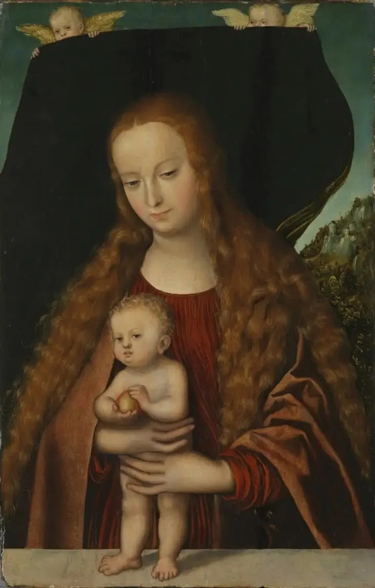 Neitsyt Maria ja Jeesus-lapsi ja omena - Lucas Cranach vanhempi