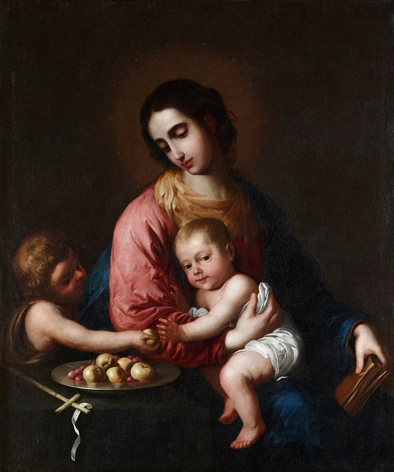 Neitsyt Marian ja Jeesus-lapsen ja Pyhän Johanneksen lapsen kuva - Francisco de Zurbarán