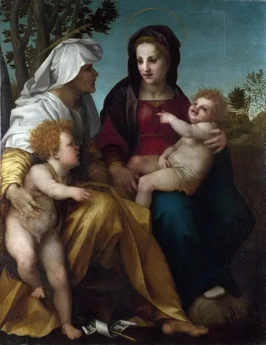 Neitsyt ja lapsi, pyhä Elisabeth ja pyhä Johannes Kastaja - Andrea del Sarto
