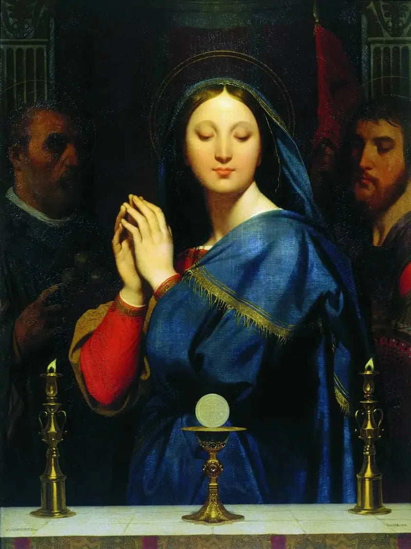 Neitsyt, joka palvoo ehtoollisleipää - Jean-Auguste-Dominique Ingres