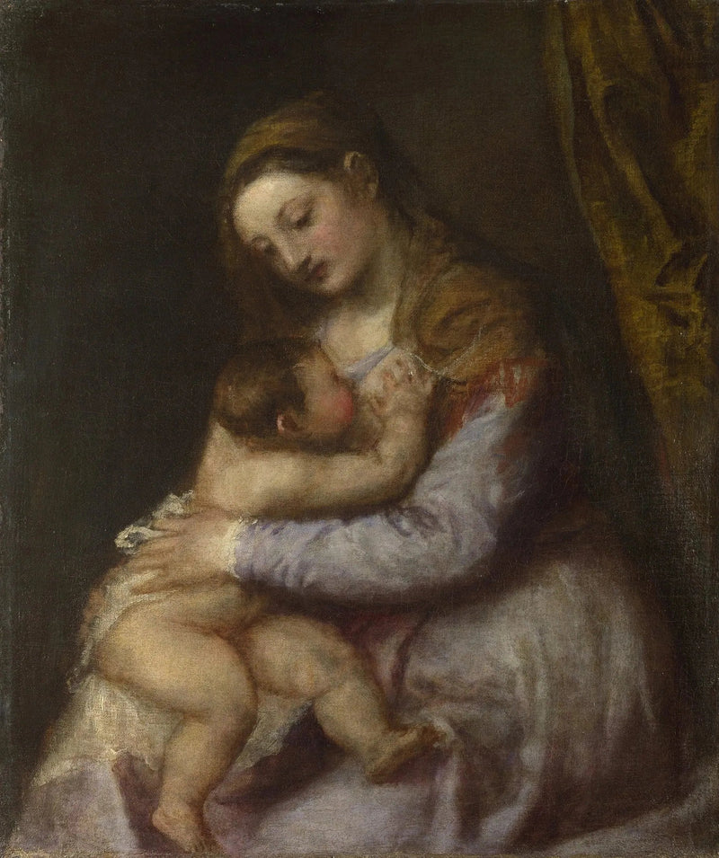 Neitsyt imettämässä Jeesus-lasta - Titian