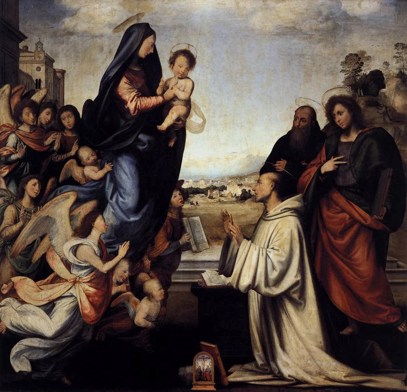 Neitsyt ilmestyy Pyhä Bernhardille, - Fra Bartolomeo