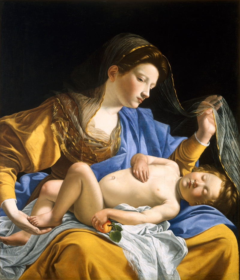 Neitsyt Marian kanssa nukkuva Jeesus-lapsi - Orazio Gentileschi