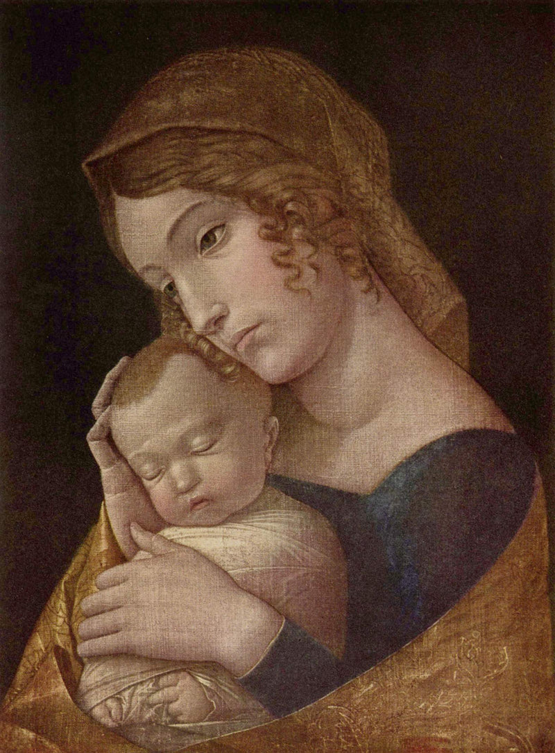 Neitsyt Marian ja nukkuva Vauva - Andrea Mantegna
