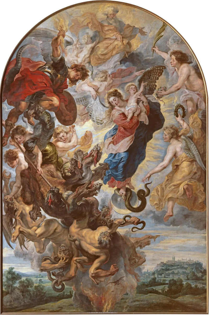 Neitsyt kuin apokalyptinen nainen kuussa - Peter Paul Rubens