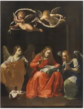 Neitsyt ompelemassa tai Neitsyt ilmoituksen yhteydessä - Guido Reni