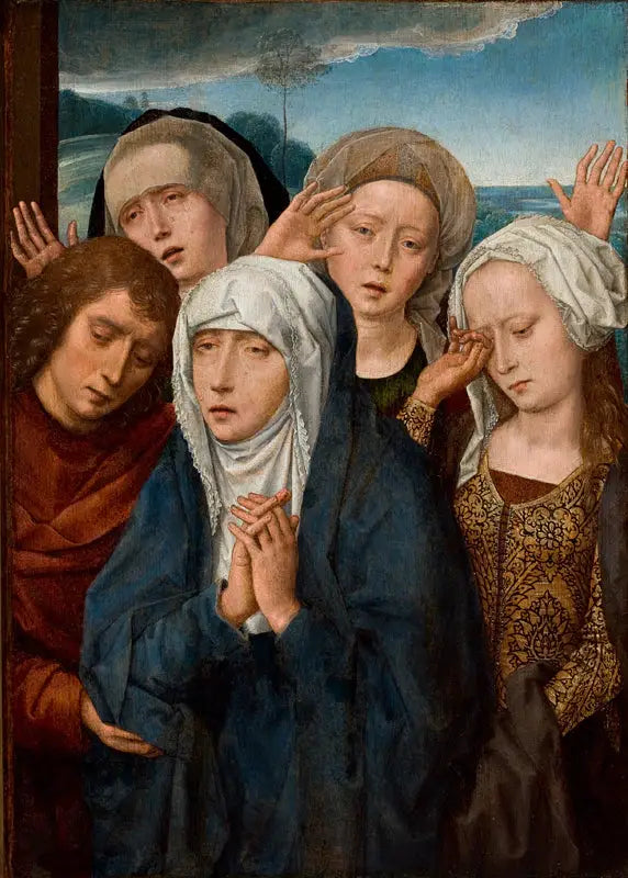 Neitsyt surussa pyhän Johanneksen ja Galilean hurskaitten naisten kanssa - Hans Memling