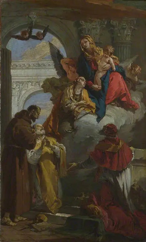 Neitsyt ja lapsi ilmestyvät pyhimysjoukolle - Giovanni Battista Tiepolo