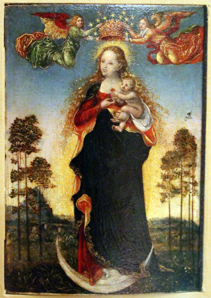 Neitsyt ja lapsi kahden enkelin kanssa - Lucas Cranach vanhempi