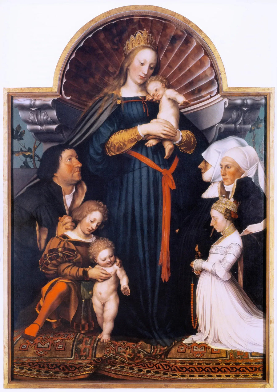 Neitsyt ja lapsi kaupunginjohtaja Meyerin perheen kanssa - Hans Holbein nuorempi