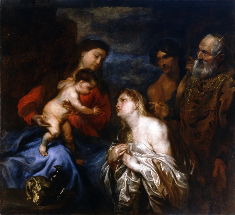 Neitsyt ja lapsi kolmessa katuvassa syntisessä, Maria Magdaleena, kuningas Daavid ja kadonnut poika - Antoine van Dyck