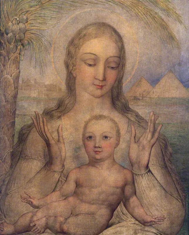 Neitsyt ja lapsi Egyptissä - William Blake