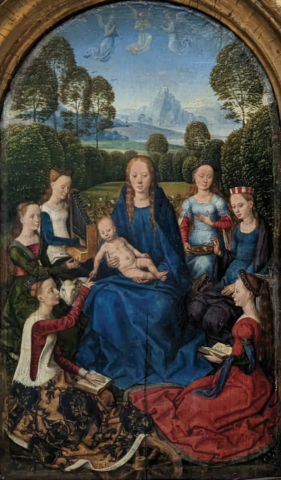 Neitsyt ja lapsi pyhimysten ympäröimänä - Hans Memling