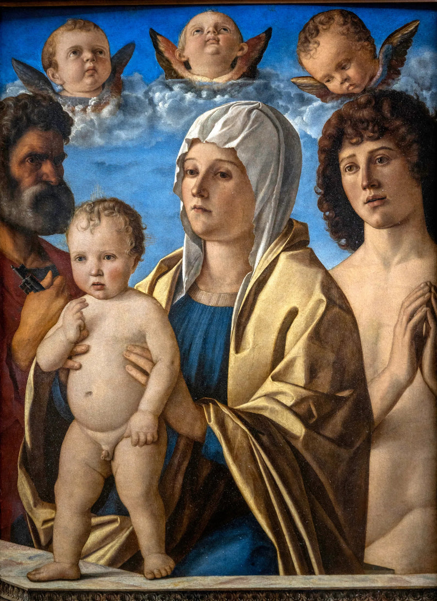Neitsyt ja lapsi pyhän Pietarin ja pyhän Sebastianin välissä - Giovanni Bellini
