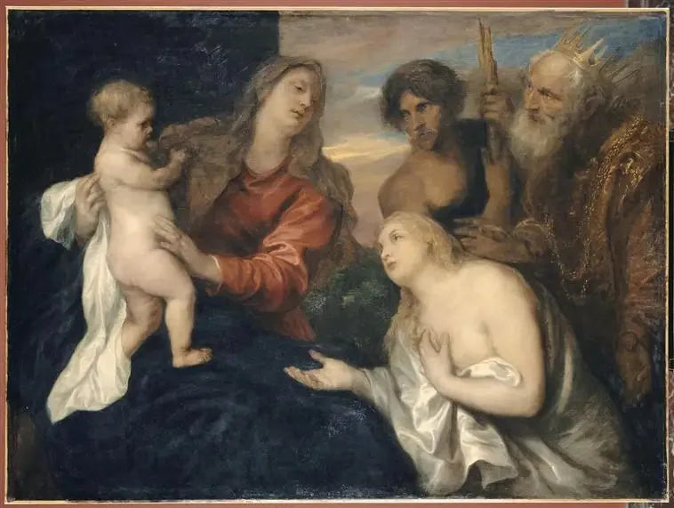 Neitsyt, Jeesus-lapsi ja kolme katuvaa - Antoine van Dyck