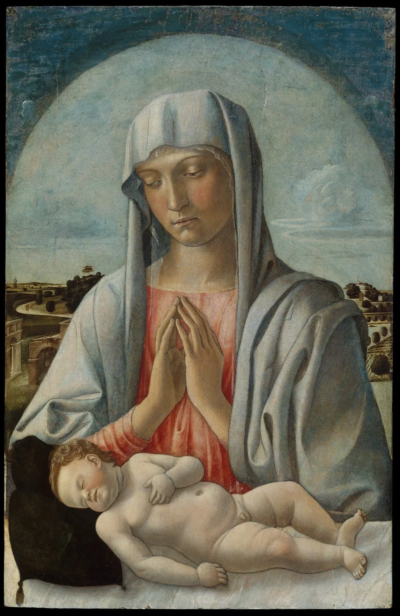 Neitsyt Maria rukoilemassa nukkuvaa Jeesus-lasta - Giovanni Bellini