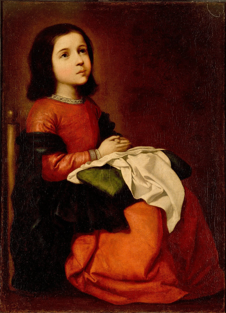 Neitsyt Maria lapsen kanssa rukoilemassa - Francisco de Zurbarán
