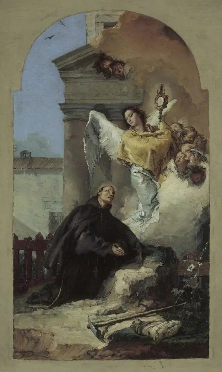 Pyhän Pascal Bayloni eukaristian näkemys - Giovanni Battista Tiepolo
