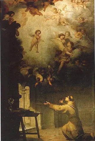 Pyhän Antonius Padovaan näkemys - Bartolomé Esteban Murillo