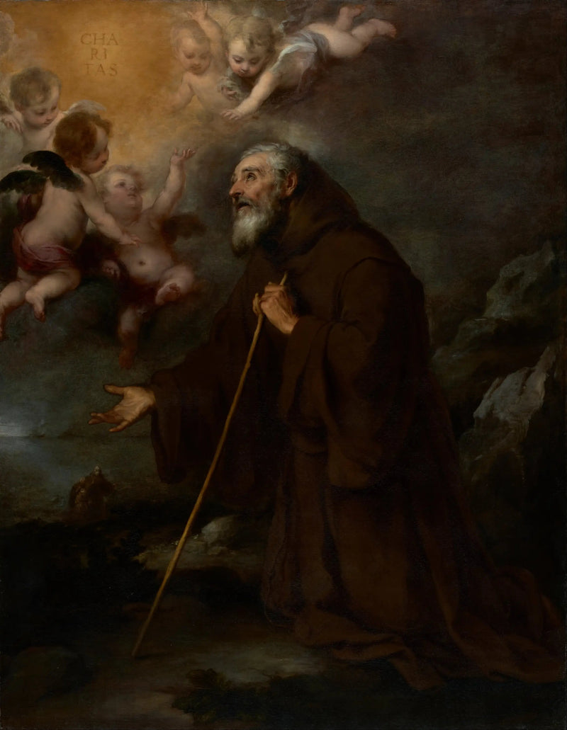 Pyhän Fransiskus de Paule'n näkemys - Bartolomé Esteban Murillo