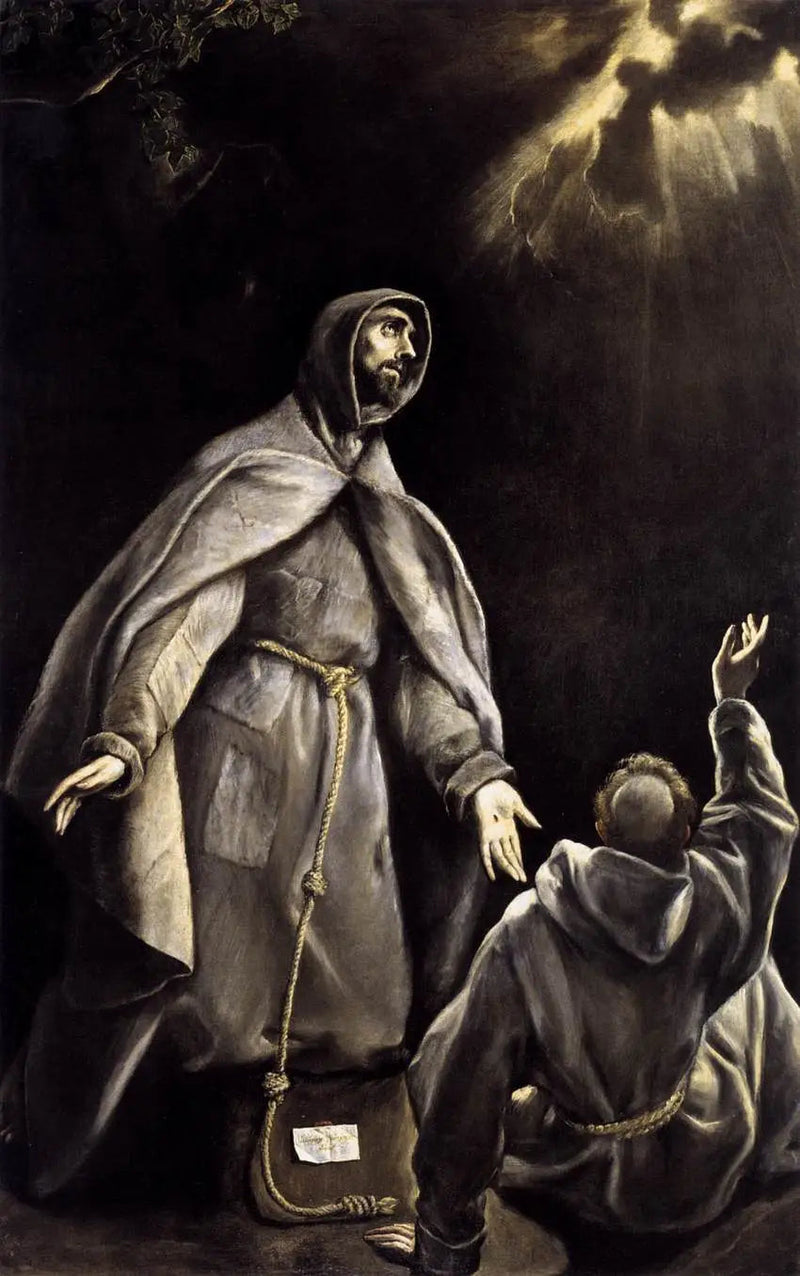 Pyhän Fransiska liekki-kynttilän näkemys - El Greco