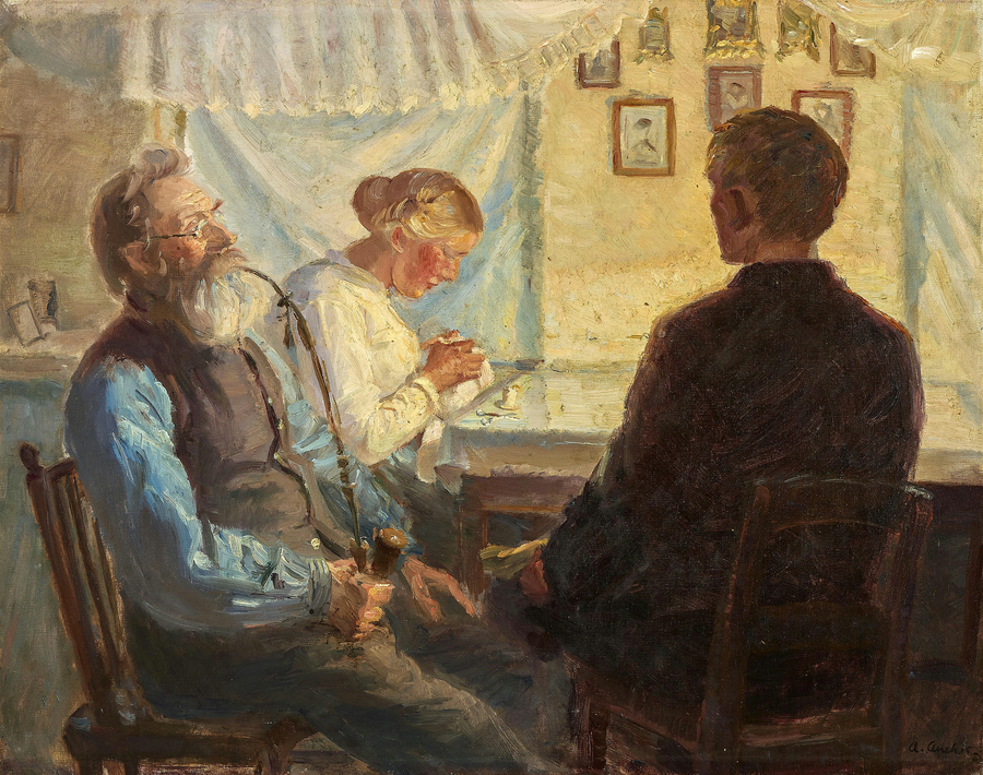 Kosijan vierailu. -Anna Ancher