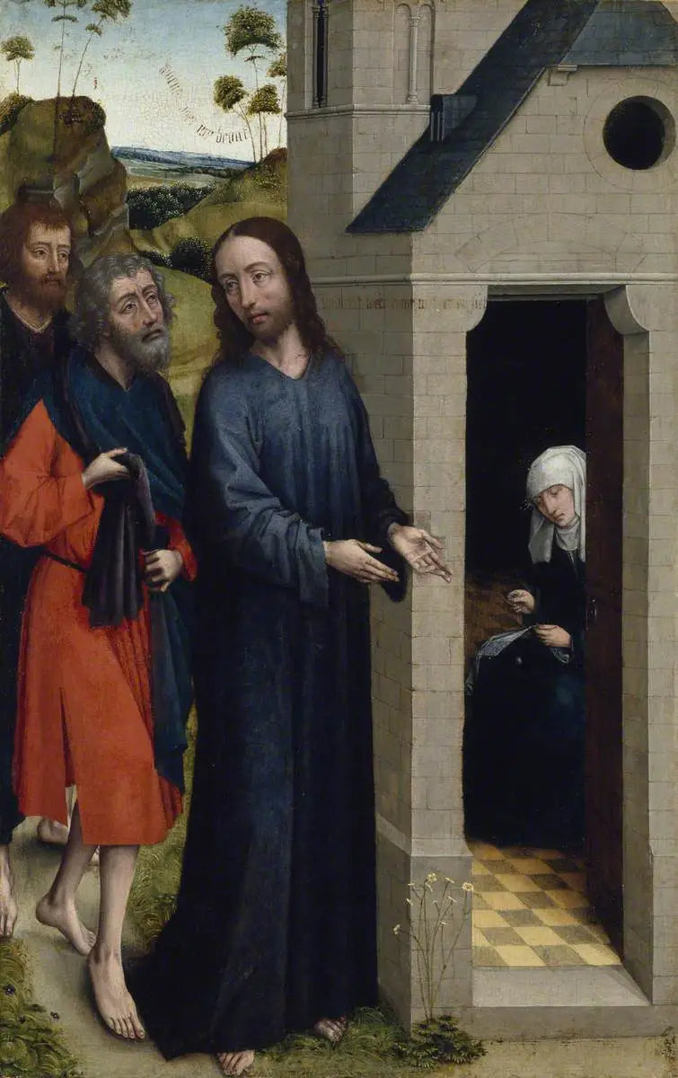 André'n ja Simon Pierre'n kutsumus (todennäköisesti vasen siipi alttaritaulusta) - Rogier van der Weyden