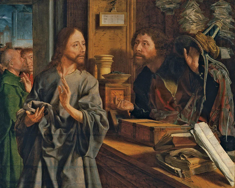 Pyhän Matteuksen kutsumus. - Marinus van Reymerswale