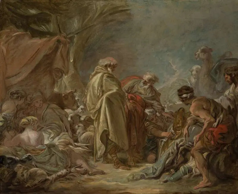 Laban etsii jumalaansa - François Boucher