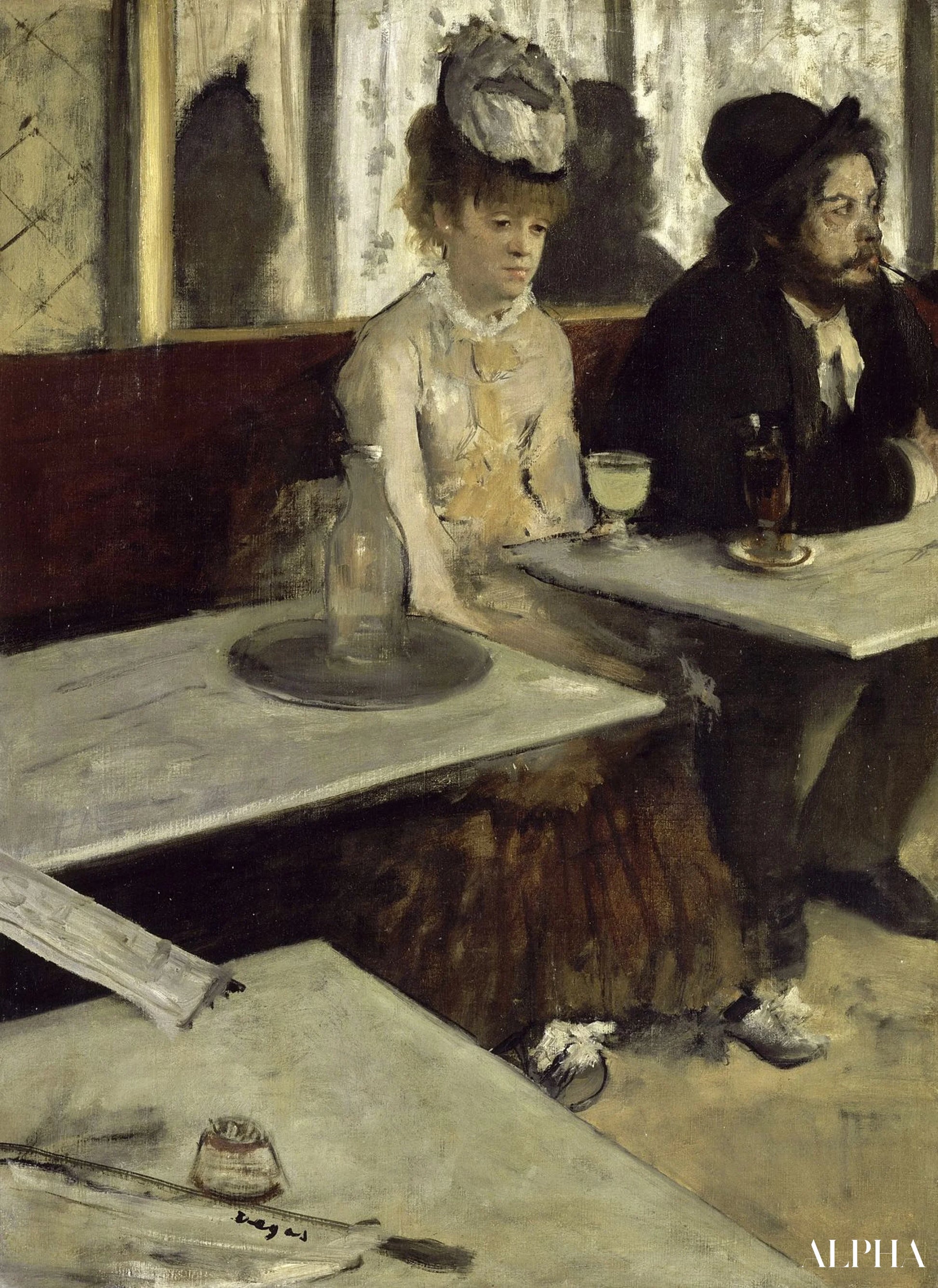 L'Absinthe - Edgar Degas - Taulujen ja korkealaatuisten maalauksien reproduktiot