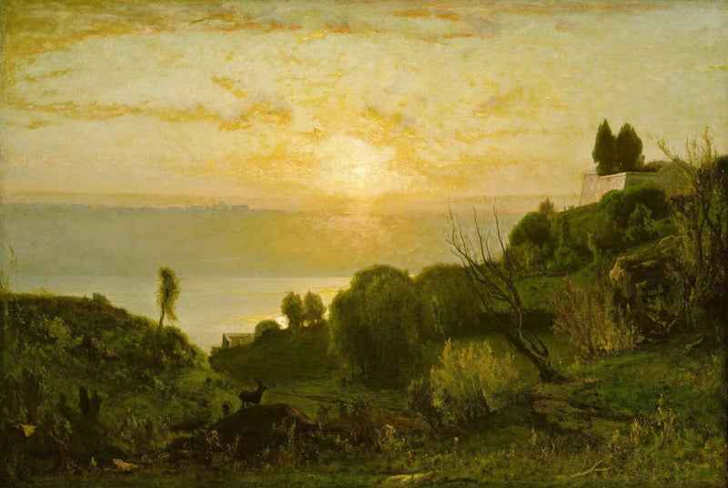 Lac Albano, auringonlasku - George Inness