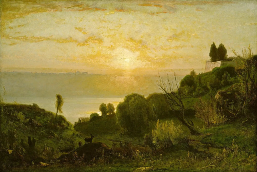 Lac Albano, auringonlasku - George Inness