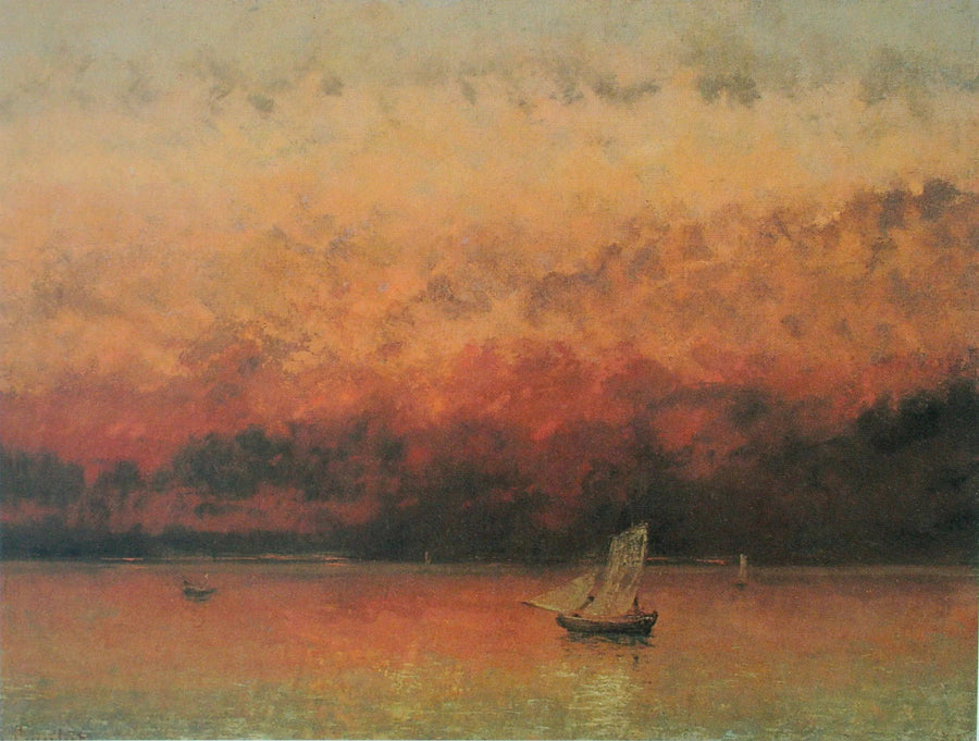 Lac Léman, auringonlasku - Gustave Courbet