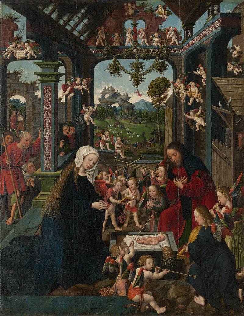 Jeesus-lapsen ylistys - Jacob Cornelisz van Oostsanen