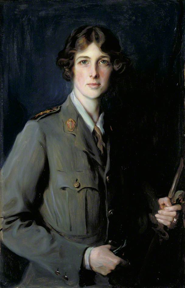 Lady Edith Helen Chaplin, Londonderryn markiisitar, DBE (1878-1959), naisten apujoukkojen univormussa - Philip de Laszlo