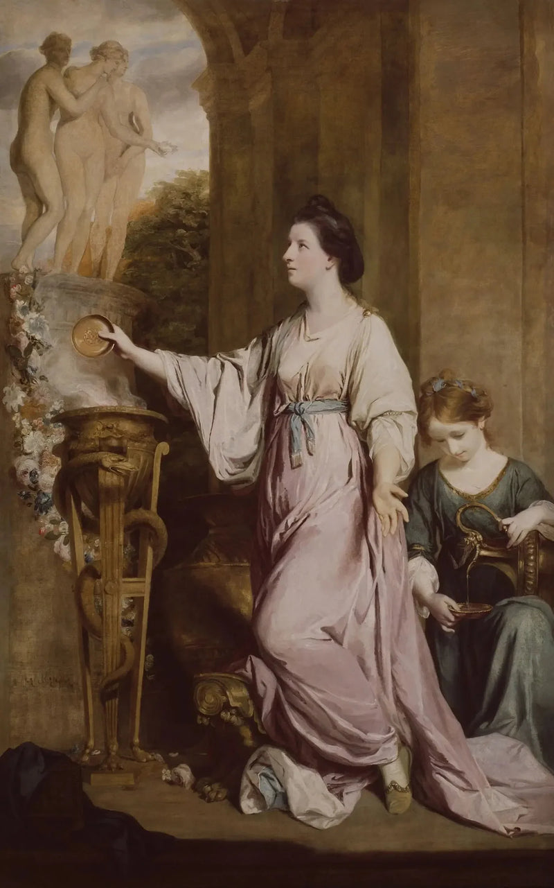 Lady Sarah Bunbury uhrimassa jumalattarille - Joshua Reynolds