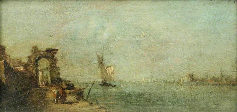 Capriccio-laguna ja raunioitunut holvi - Francesco Guardi