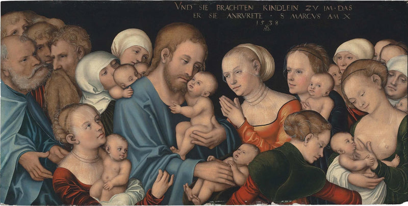 Anna pienimpien lasten tulla minun luokseni (Kristus siunaa lapsia) - Lucas Cranach vanhempi