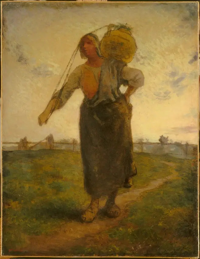 Normandialainen maitotyttö Grévillessä - Jean-François Millet