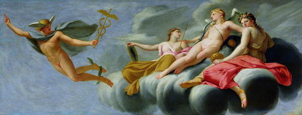 Rakkaus käskee Merkuriusta ilmoittamaan voimansa universumille - Eustache Le Sueur