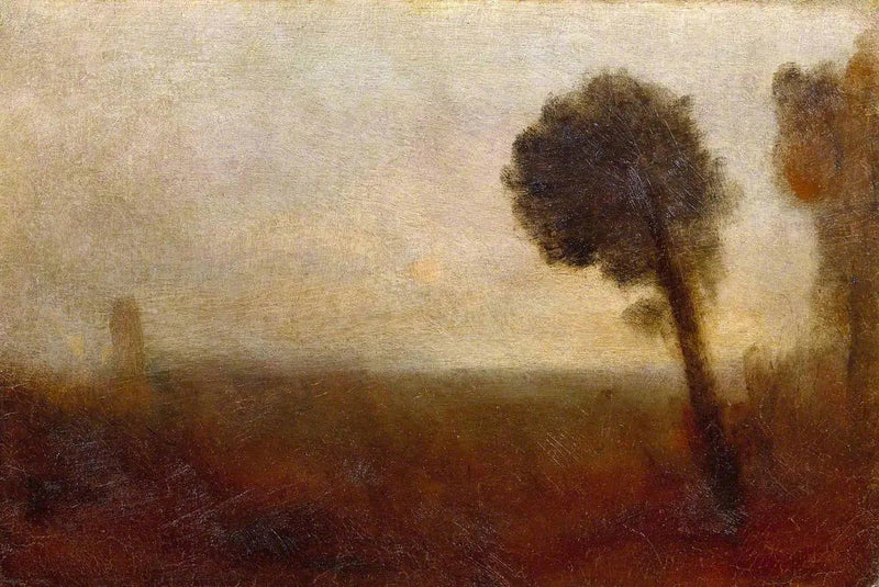 Maisema puun kanssa oikealla - J. M. W. Turner